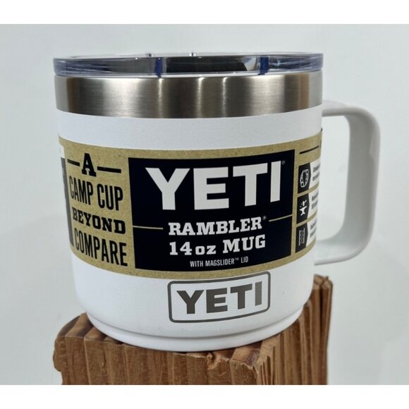 Yeti Rambler 14 Oz Mug Vacuum Insulated Stainless Steel MagSlider Lid White - Picture 1 of 9
